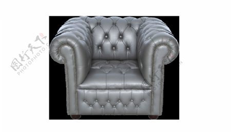 欧式品质灰色单人沙发png元素
