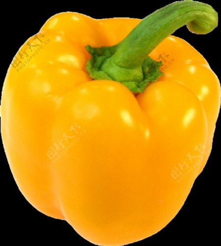 一个新鲜的黄色甜椒