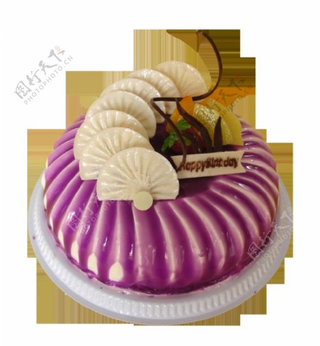 紫色生日蛋糕PNG元素