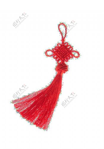 传统红色丝绳中国结盘结元素