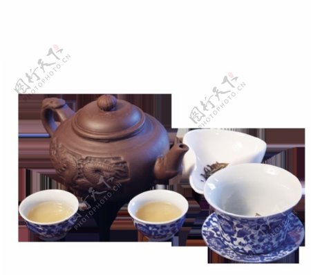 清新蓝色花纹陶瓷茶杯产品实物