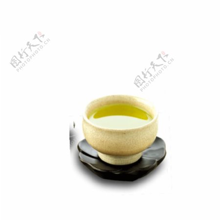 清新淡黄色茶杯产品实物