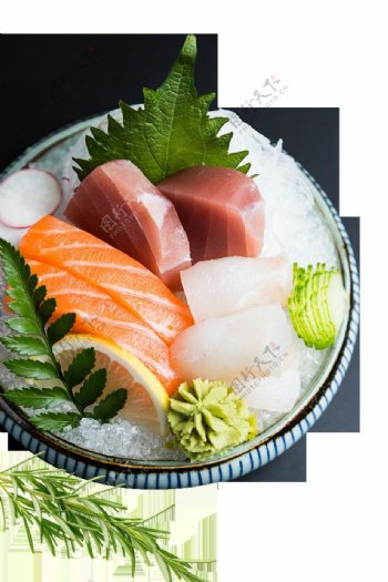 肥美三文鱼日式料理美食产品实物