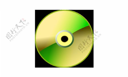 绿色黄色光盘png元素