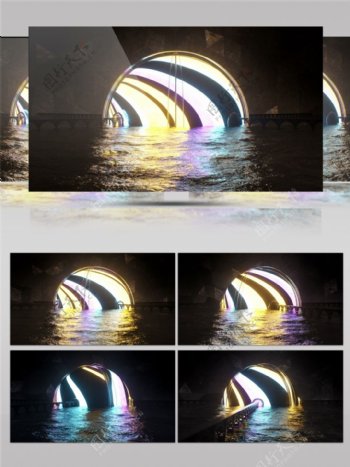 琥珀光束隧道动态视频素材