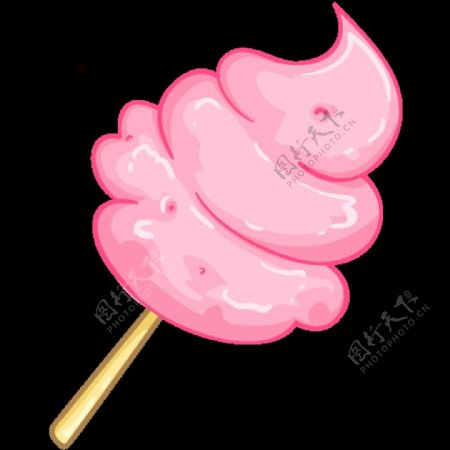 卡通粉色冰淇淋png元素