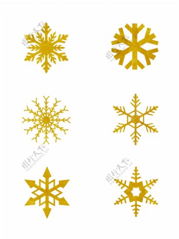 商用海报圣诞分层金色纸张纹理雪花元素