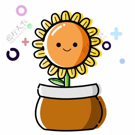 MBE风格图标植物向日葵卡通可爱