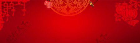 中国风红色灯笼花纹背景素材
