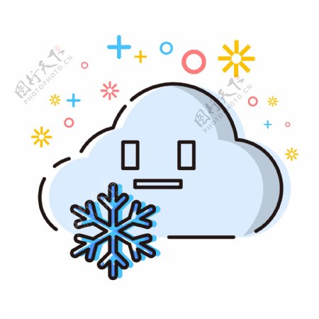MBE天气卡通图标雪矢量元素