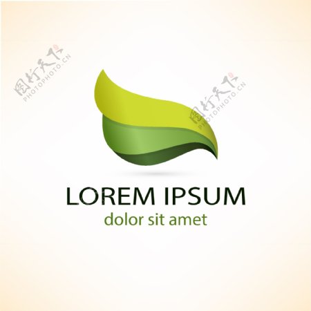 loremipsum抽象绿叶logo模板