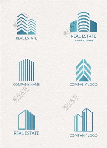 6款矢量房地产logo图片