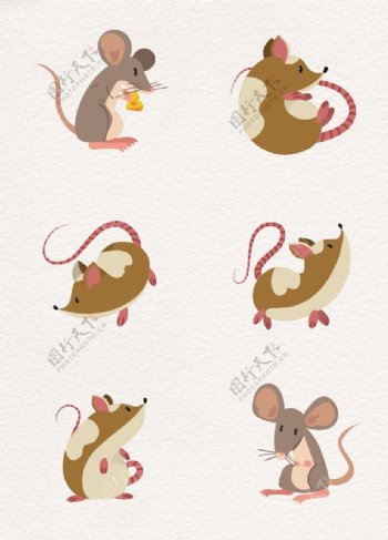棕色小清新设计老鼠