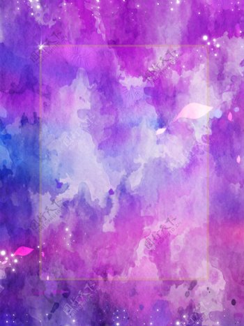 质感水彩紫色渐变纹理唯美简约梦幻背景