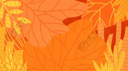 枫叶植物卡通秋季背景设计