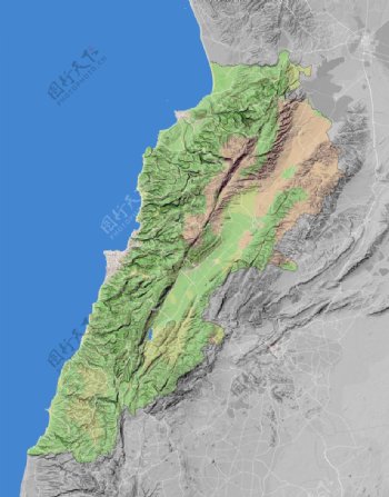 黎巴嫩地形图