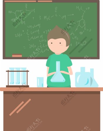 教师节原创卡通矢量化学老师素材