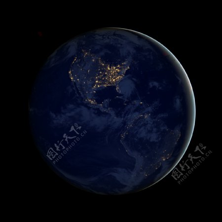 NASA美国卫星夜景图
