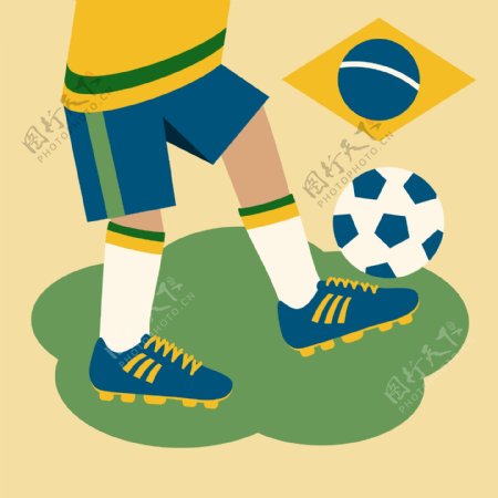 矢量色彩巴西男子足球