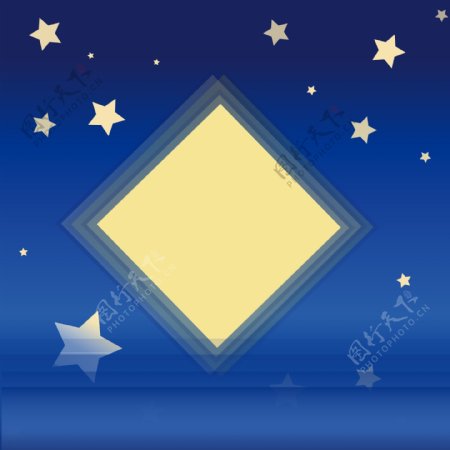 蓝色夜晚星空海水夏日水面矢量背景图