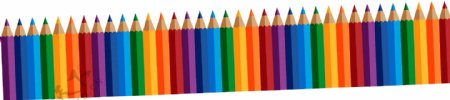 排列整齐的彩色铅笔矢量图