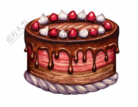 卡通美味巧克力蛋糕元素