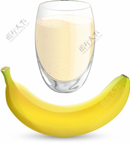 矢量香蕉牛奶元素