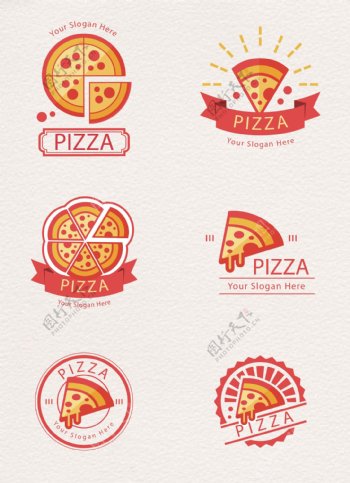 彩色披萨标志矢量素材