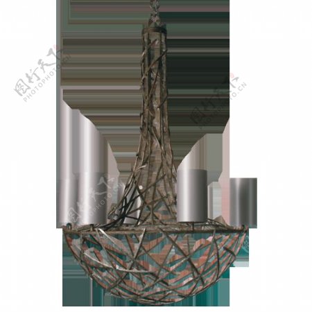 线条缠绕铁塔造型吊灯装饰素材