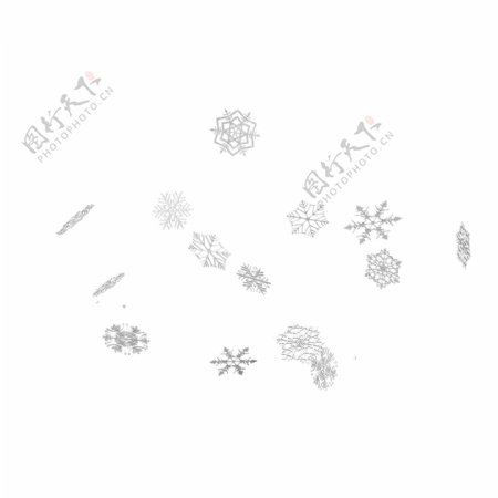高清冬天白色3D雪花漂浮飘散氛围装饰元素