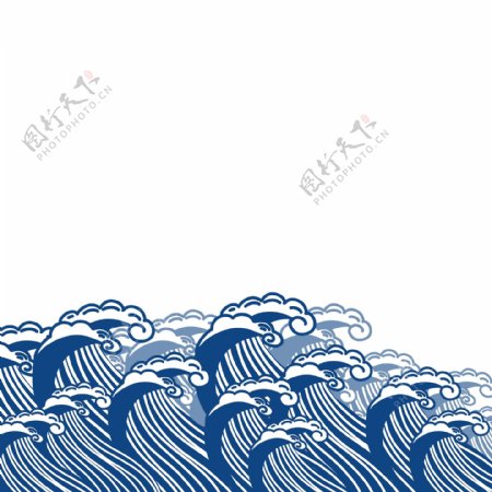 原创海浪底纹背景蓝色海浪