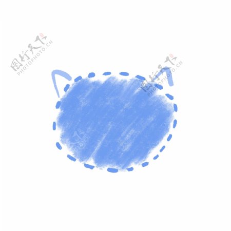 小动物蓝色涂鸦边框素材元素
