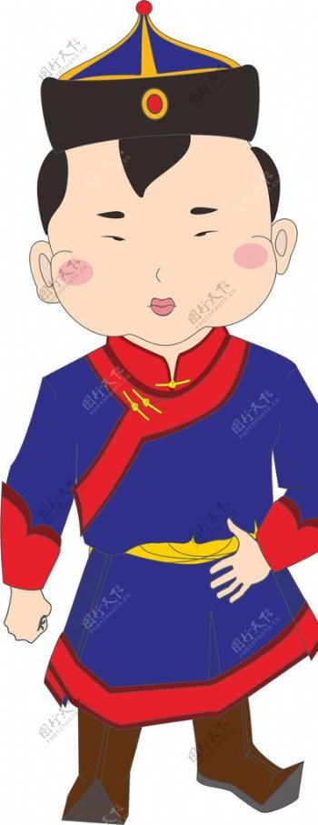 蒙古族传统服饰男孩