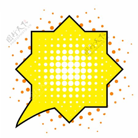 波普风黄色对话框爆炸框装饰图案