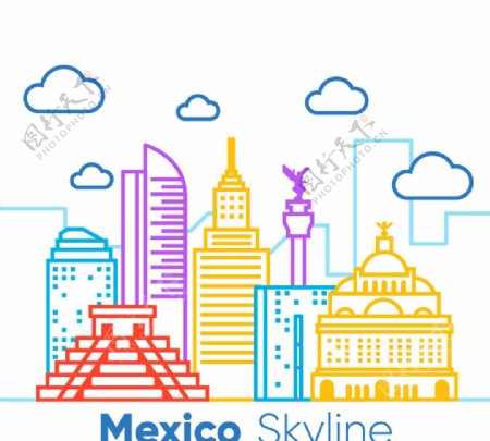 彩绘墨西哥著名建筑