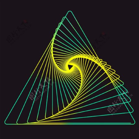 商用科技风渐变线条元素三角形装饰图案