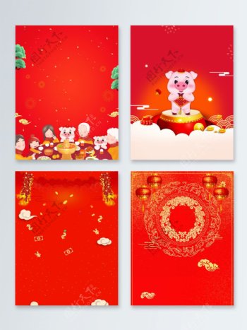 鞭炮传统节日新年快乐广告背景图
