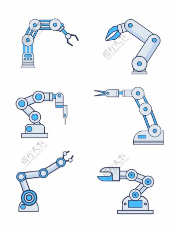 科技机器手臂人工智能蓝色装饰矢量可商用