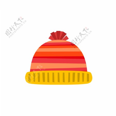冬季针织帽红色装饰素材设计