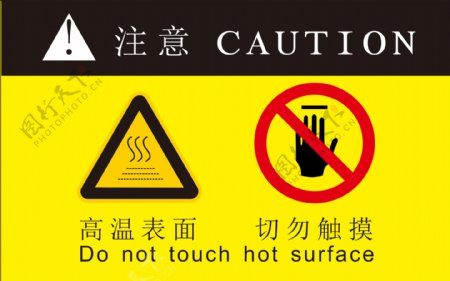 高温表面切勿触摸安全标识