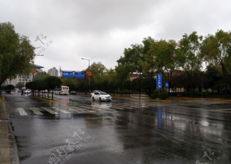 雨天的道路风景