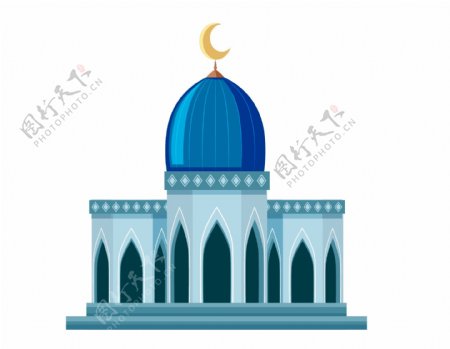 卡通伊斯兰教堂元素