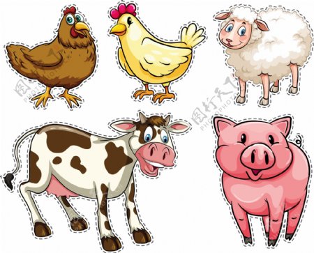 卡通猪猪新年动物素材