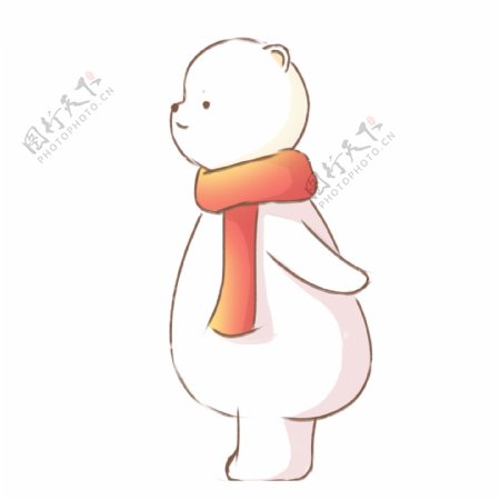 手绘小白熊动物设计