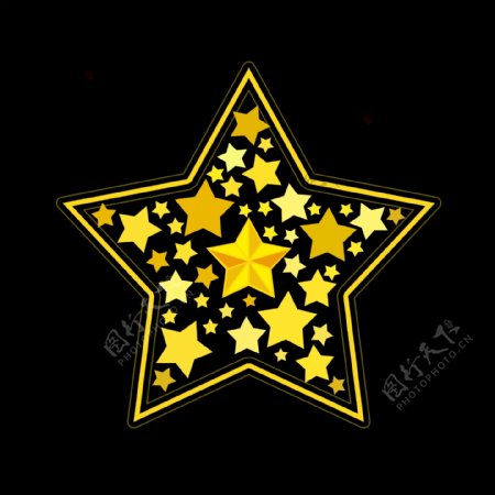 金色黄色星星闪光星辰圣诞五角星商用素材