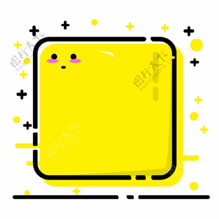 MEB风格明黄色纹理边框装饰素材可商用