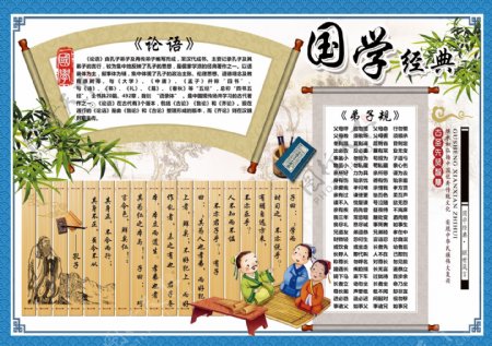 中国风国学小报模板