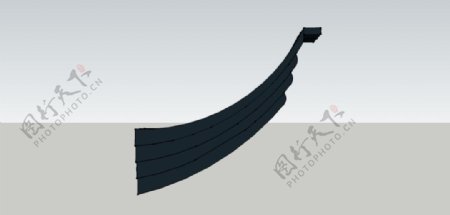 中式屋顶建筑模型skp下载