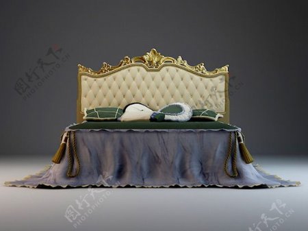 欧式床3d模型家具