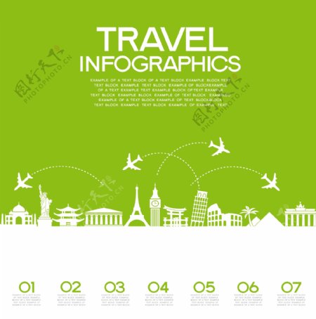 各国旅游信息图矢量素材